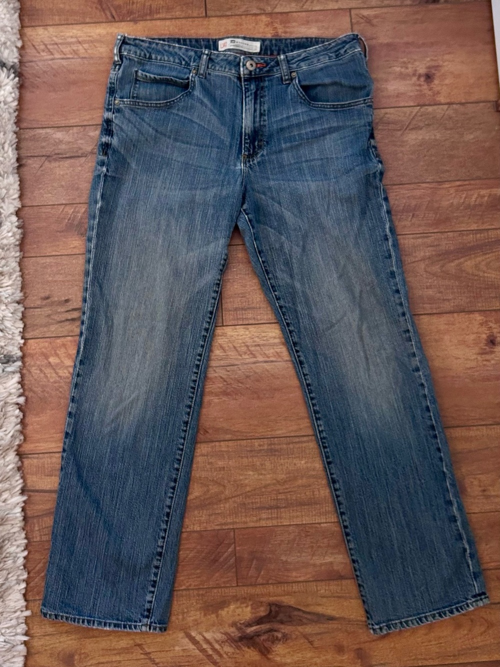 Lee Men's Straight Jeans in Faded Blue Denim 36x32